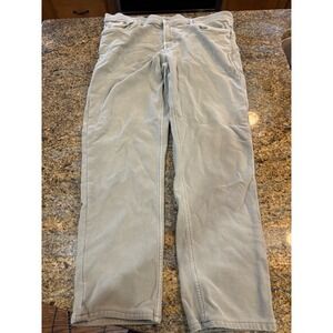 Faherty Brand Mens 5-Pocket Pants Sage Green Grey Size 36 Cotton Lyocell Stretch